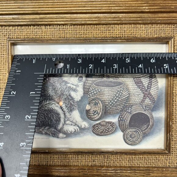 Patti Lindstrand 1983 Pencil Signed Print Husky Puppies Titled Basket Sentinel - Picture 9 of 9